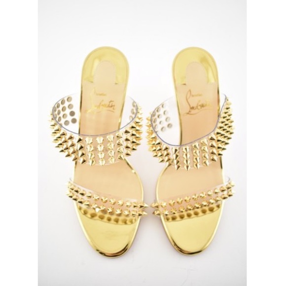Christian Louboutin Gold Only Spikes 85 Sandals - Picture 4 of 12